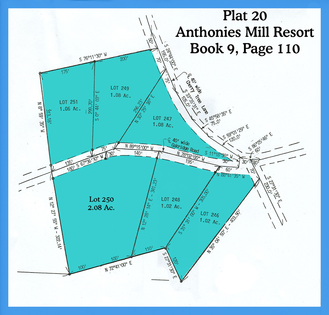 Anthonies Mill Resort Plats Anthonies Mill Home Owners Association