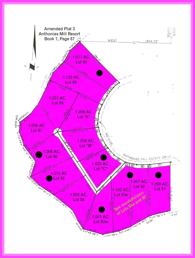 Anthonies Mill Resort Plats Anthonies Mill Home Owners Association