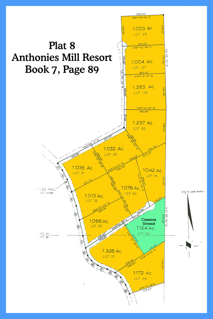 Anthonies Mill Resort Plats Anthonies Mill Home Owners Association